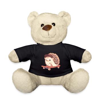 Süßer Igel skatet - Teddy - Schwarz - Vorne