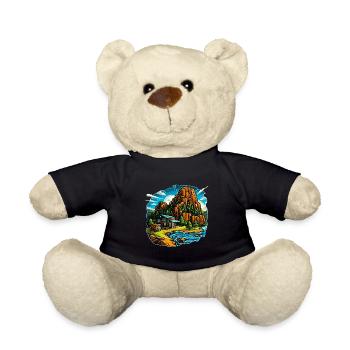 Landschaft - Illustration - Teddy - Schwarz - Vorne