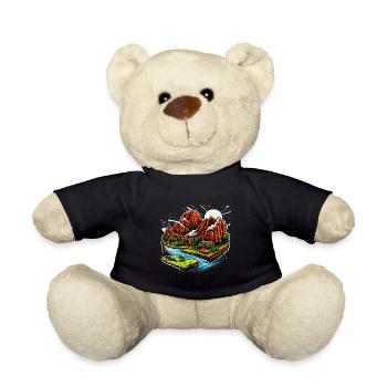 Landschaft - Illustration - Teddy - Schwarz - Vorne