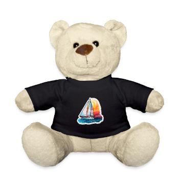 Segelboot - Illustration - Teddy - Schwarz - Vorne