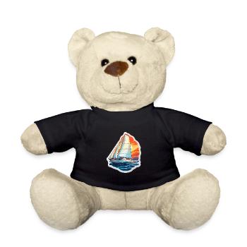 Segelboot - Illustration - Teddy - Schwarz - Vorne