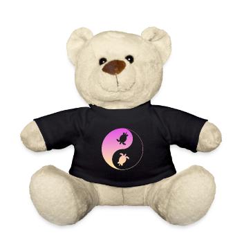 Schildkröte yin yang - Teddy - Schwarz - Vorne