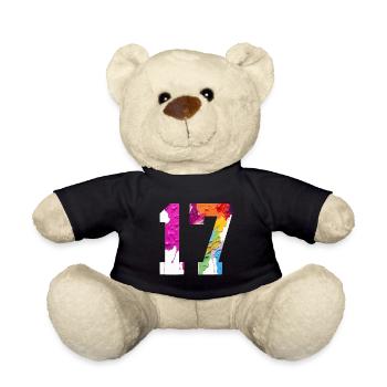 NUMÉRO COLORÉ 17 COLORÉ 17E ANNIVERSAIRE - Nounours - noir - Devant