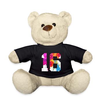 NUMÉRO COLORÉ 16 COLORÉ 16E ANNIVERSAIRE - Nounours - noir - Devant