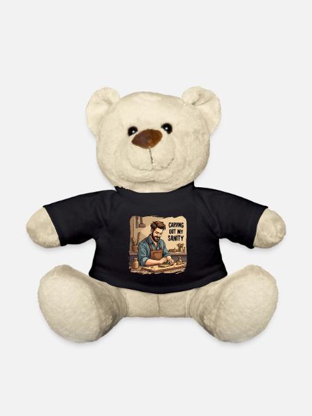 Holzarbeit Woodworking Carving out my Sanity - Teddy - Schwarz