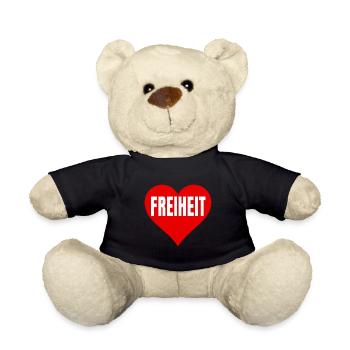 Love Freiheit Demo Demonstration Grundrechte - Teddy - Schwarz - Vorne