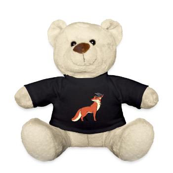 fox wisdom wise scholar learn wise - Teddy Bear - black - Front