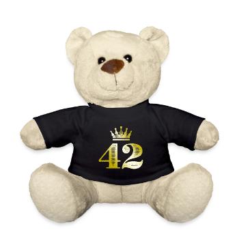 42 Number Crown Gold - Teddy Bear - black - Front