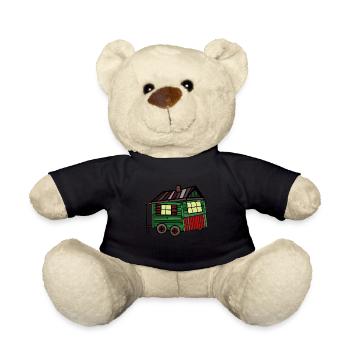 Stolz Bauherr Holz Hütte Bauwagen bauen Camping - Teddy - Schwarz - Vorne