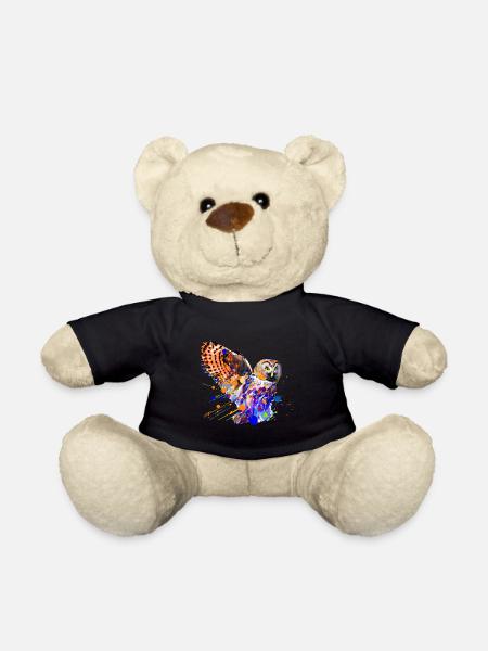 Bunte Eule - Teddy - Schwarz