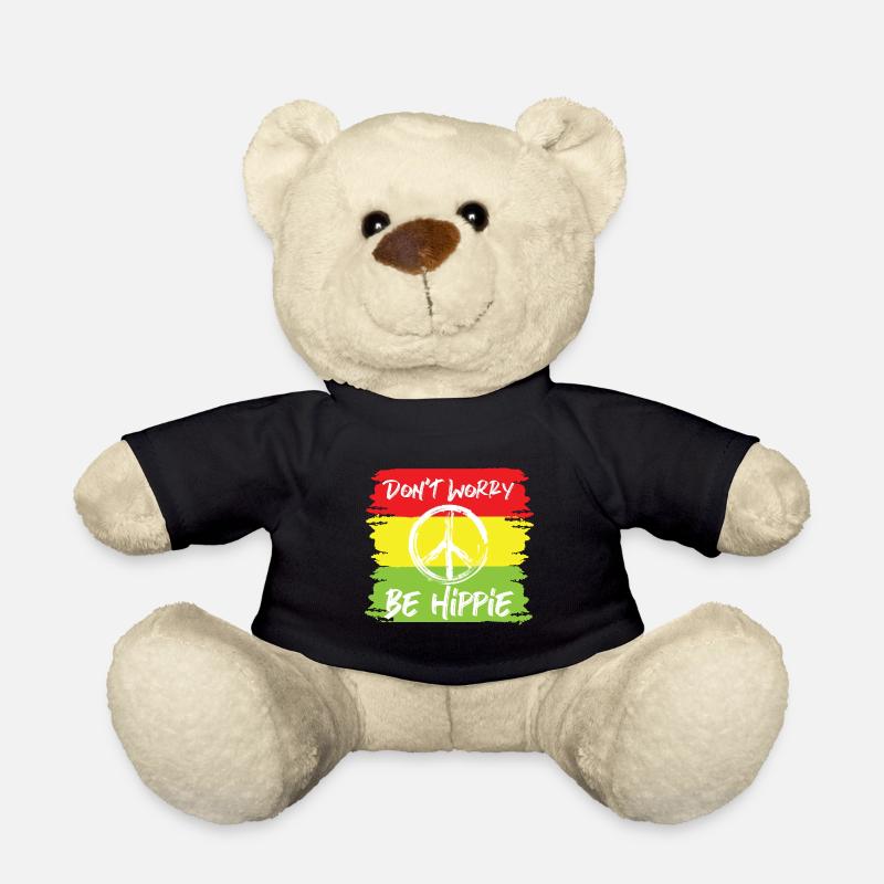 Hippie Karneval Kostüm Geschenk Peace - Teddy - Schwarz