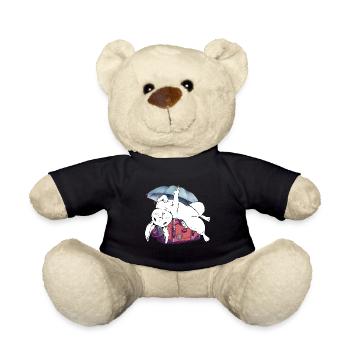 Lapin, valise, rongeur de vacances, lapins de voyage - Nounours - noir - Devant