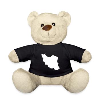 Iran map flag - Teddy Bear - black - Front