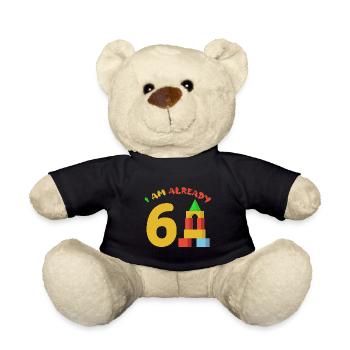 I am already 6 years old 6th birthday - Teddy Bear - black - Front