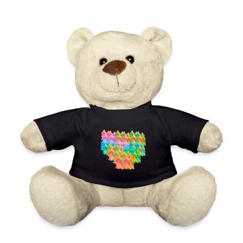 Colorful Colorful Forest Autumn Fantasy Fir Trees Nature - Teddy Bear - black - Front