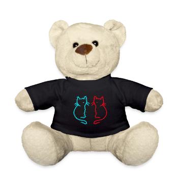 80s 90s Retro Vintage Cats Cat Kitten - Teddy Bear - black - Front