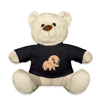 Dinosaur triceratops comic - Teddy Bear - black - Front