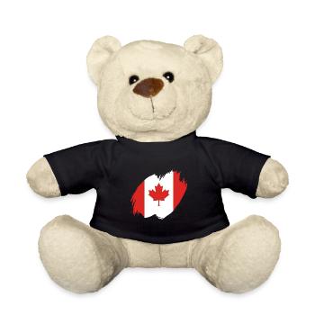 Drapeau du Canada Feuille d’érable Drapeau canadien Canada - Nounours - noir - Devant