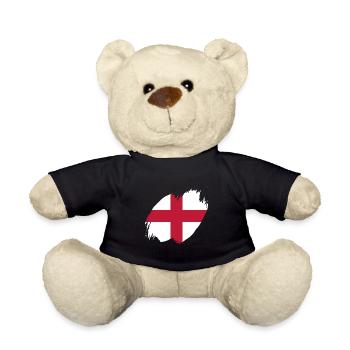 England Flag Vintage English Flag Used Look - Teddy Bear - black - Front