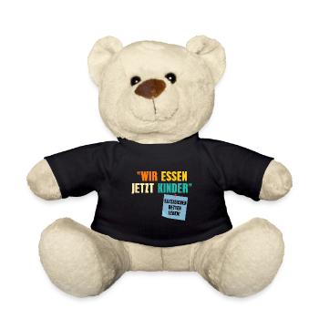Wir Essen Jetzt Kinder Satzzeichen Retten Leben - Teddy - Schwarz - Vorne