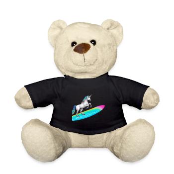 Unicorn Surfing - Teddy Bear - black - Front