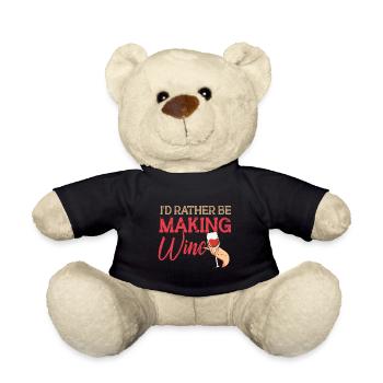 Winzer Wein Spruch für Weinliebhaber - Teddy - Schwarz - Vorne