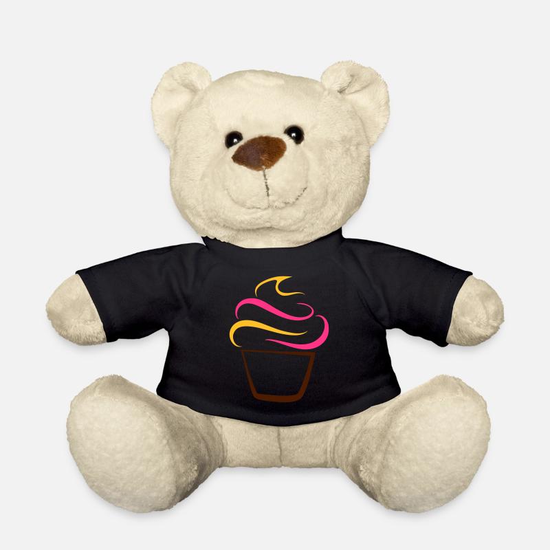 un dessin à la plume un petit gâteau - Nounours - noir