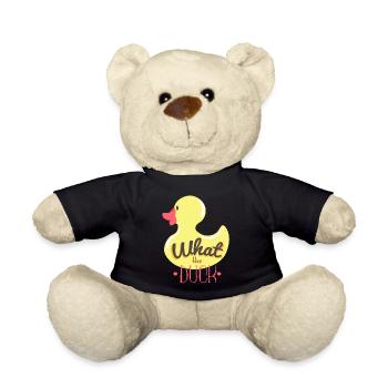 What the duck (fuck) - Ente, Typografie - Teddy - Schwarz - Vorne