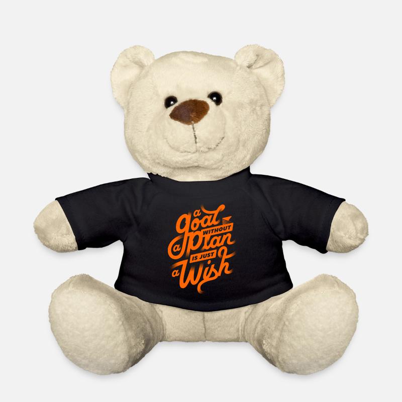 A goal without a plan is just a wish ✅ - Teddy Bear - black