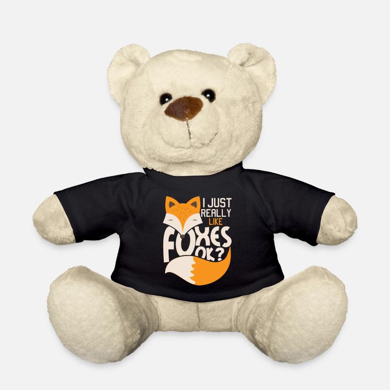 I Just Really Like Foxes Ok? - Fox fan owner - Teddy Bear - black