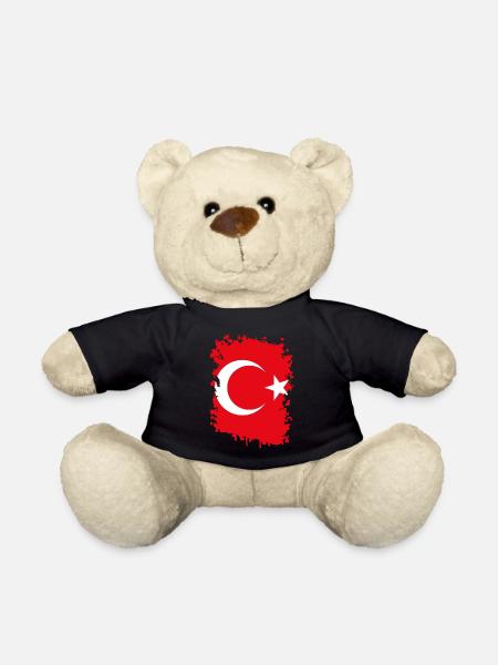 Turkish flag turkiye shirt erdogan - Teddy Bear - black