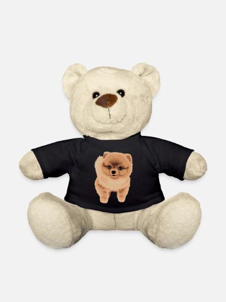 Cadeau de chien Spitz nain de chiot de Poméranie - Nounours - noir