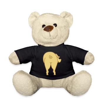 Schwein von Hinten / Pigs Backside (2c) - Teddy - Schwarz - Vorne