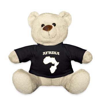 Afrika Silhouette mit Goldrand Afrika Africa  - Teddy - Schwarz - Vorne