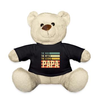 Vatertag Retro - The Man The Myth The Legend Papa - Teddy - Schwarz - Vorne