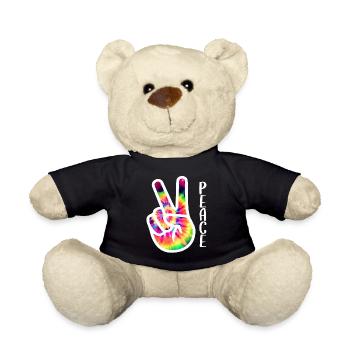 Friedenszeichen Hand - Teddy - Schwarz - Vorne