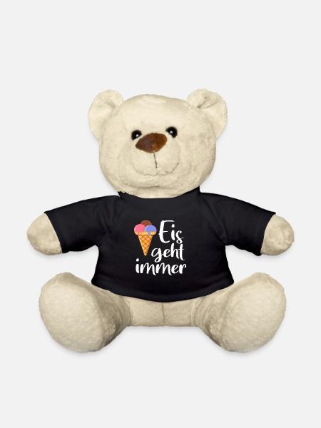 Eis geht immer Eiscreme lustig Spruch Sommer Süß - Teddy - Schwarz