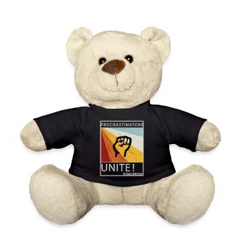 Procrastinators Unite Tomorrow Lazy His Gift - Teddy Bear - black - Front