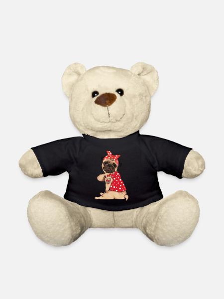Polka Dot Mops Hund - Teddy - Schwarz