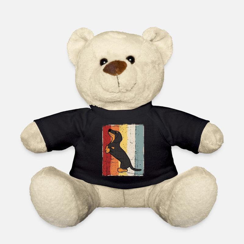 Dackel Retro Dachshund Teckel Kurzhaardackel - Teddy - Schwarz