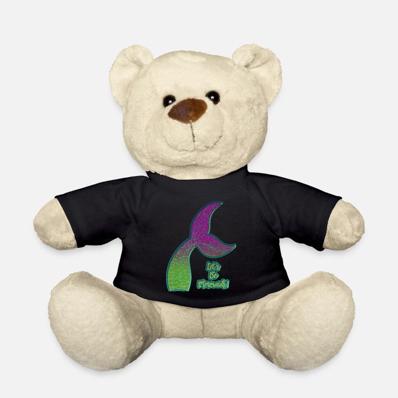 Colorful mermaid fin - Teddy Bear - black