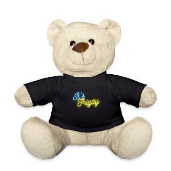It's Friyay néon police turquoise jaune - Weekendvibes - Nounours - noir - Devant
