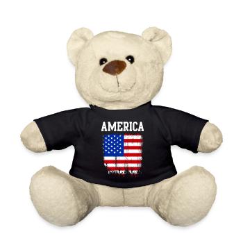 Grafik der verzweifelten amerikanischen Flagge - Teddy - Schwarz - Vorne