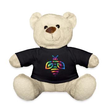 Tie Dye Bee Beekeeper Honey Bee - Teddy Bear - black - Front