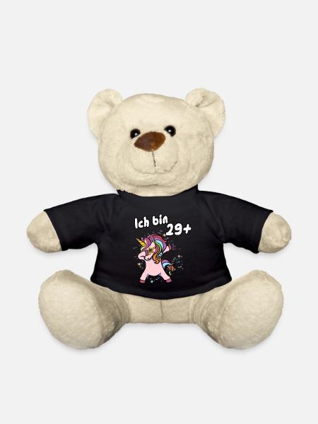 Ich bin 29 plus Einhorn - Teddy - Schwarz