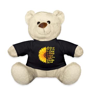 Christlicher Bibelvers Religion Sonnenblume Blume - Teddy - Schwarz - Vorne