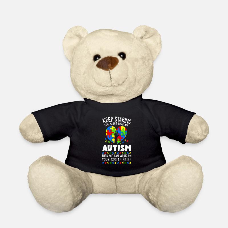 Autism Awareness - Teddy Bear - black