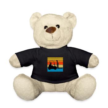 Forklift driver forklift driver forklift truck lift truck - Teddy Bear - black - Front