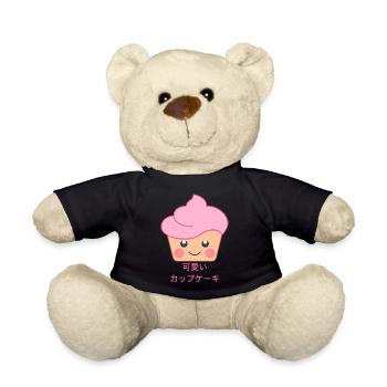 kawaii cupcake - Teddy Bear - black - Front