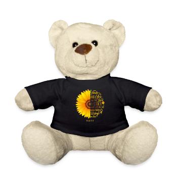 Christlicher Bibelvers Religion Sonnenblume Blume - Teddy - Schwarz - Vorne